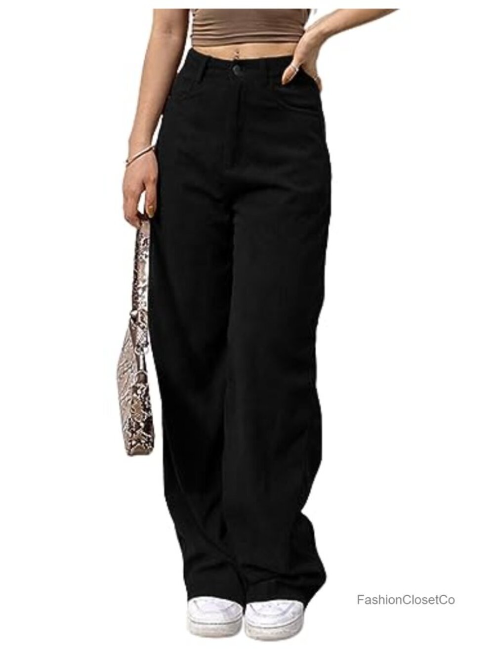 High Waisted Wide Leg Corduroy Pants with Pockets